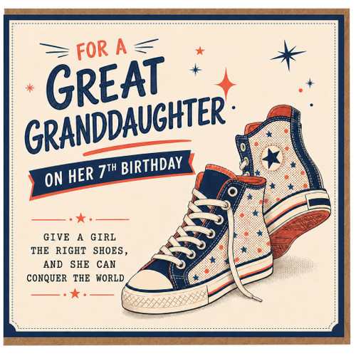 7th Birthday Card for Great Granddaughter, For a Great Granddaughter Birthday Card