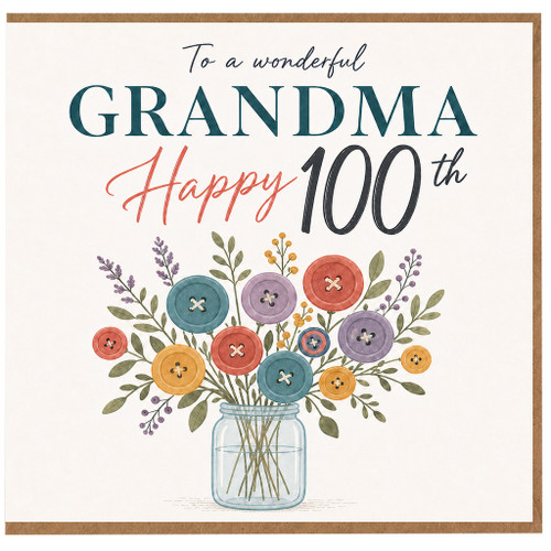 Grandma 100th Birthday Card, To a Wonderful Grandma Happy 100th Card