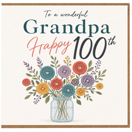Grandpa 100th Birthday Card, To a Wonderful Grandpa Happy 100th Card
