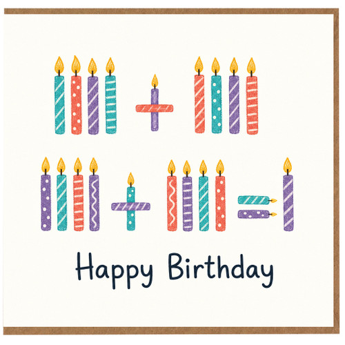 Happy Birthday Card, Colourful Candle Design