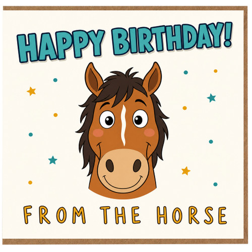 Birthday Card, Funny Horse Happy Birthday Card