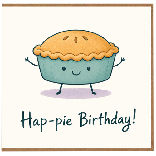 Birthday Card, Hap - pie Birthday Cute Pie Character Card