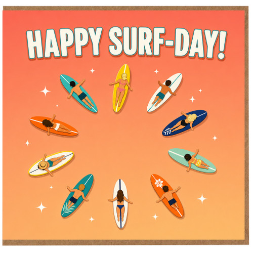 Happy Surf - Day Card, Surfing Greeting Card