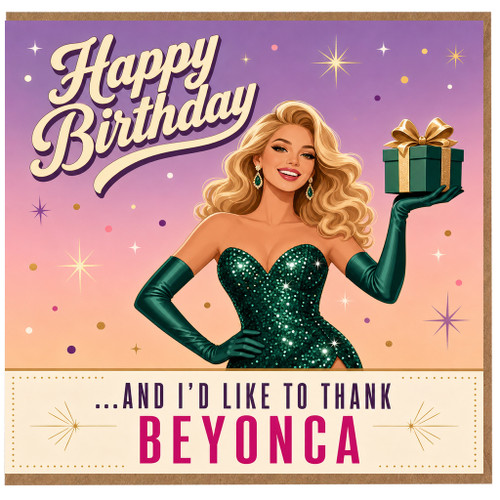 Beyonca Happy Birthday Thank You Card