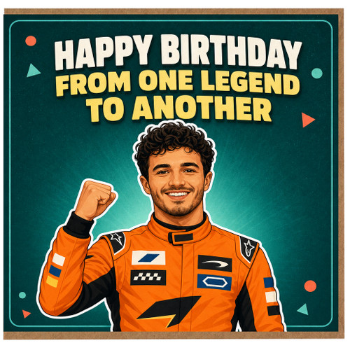 Racing Driver Birthday Card, Happy Birthday From One Legend To Another