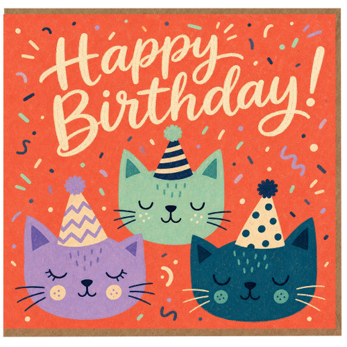 Birthday Card, Cute Cat Happy Birthday Card