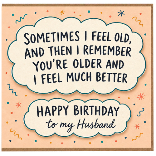 Happy Birthday to My Husband Funny Age Birthday Card