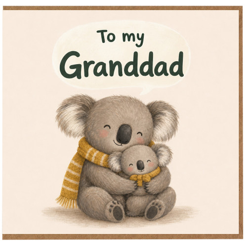Granddad Card, Cute Koala Hugging Card