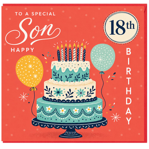 18th Birthday Card for Son, Happy 18th Birthday Celebration Card