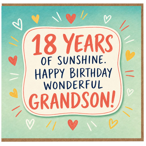 18th Birthday Card for Grandson, Wonderful Grandson Birthday Card