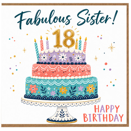 18th Birthday Card for Sister, Fabulous Sister Happy Birthday Card