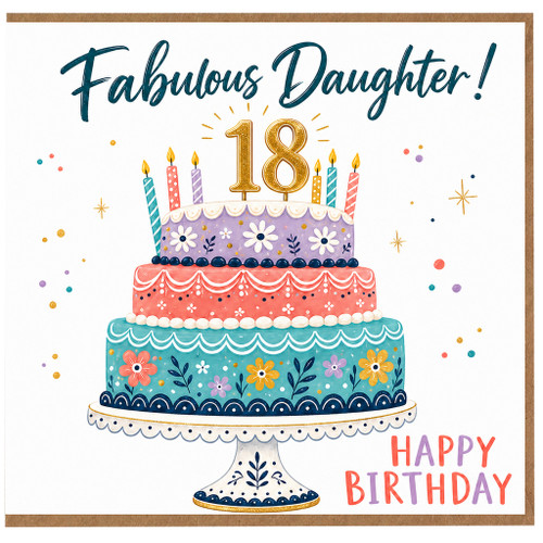 18th Birthday Card for Daughter, Fabulous Daughter Happy Birthday Card