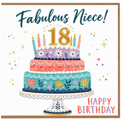 18th Birthday Card for Niece, Fabulous Niece Happy Birthday Card