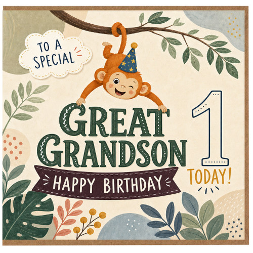 Great Grandson 1 Today Birthday Card