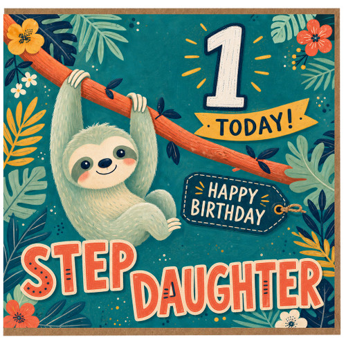 Step Daughter 1st Birthday Card