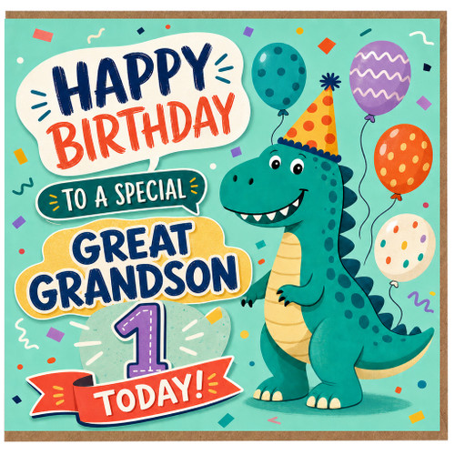 Great Grandson 1st Birthday Card, Happy Birthday to a Special Great Grandson
