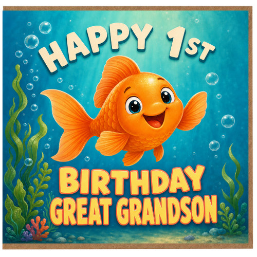 Great Grandson 1st Birthday Card