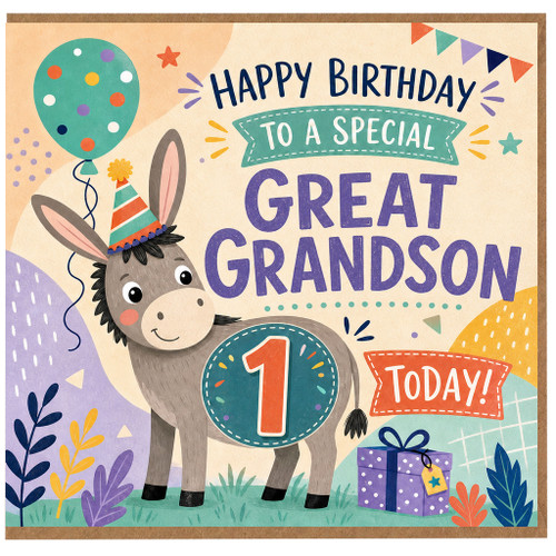 1st Birthday Card for Great Grandson, Happy Birthday to a Special Great Grandson Today