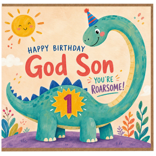 God Son 1st Birthday Card