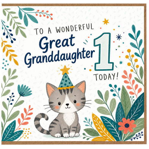 Great Granddaughter 1st Birthday Card