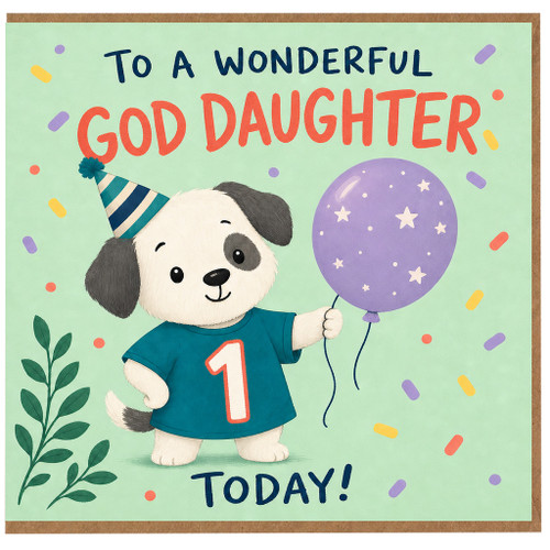 God Daughter 1st Birthday Card, To A Wonderful Goddaughter 1 Today