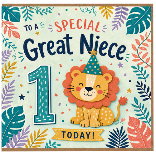 Great Niece 1st Birthday Card, To a Special Great Niece 1 Today