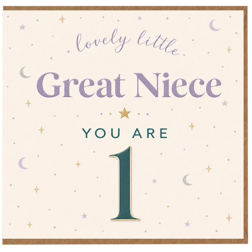 1st Birthday Card for Great Niece, Lovely Little Great Niece You Are 1