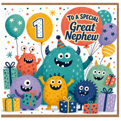 1st Birthday Great Nephew Card, To A Special Great Nephew Birthday Card