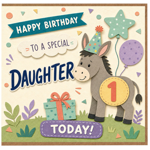 1st Birthday Daughter Card, Happy Birthday to a Special Daughter Today