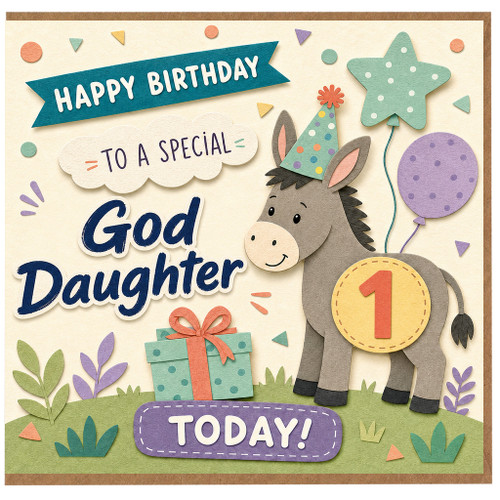 God Daughter 1st Birthday Card, To a Special God Daughter Happy Birthday Card