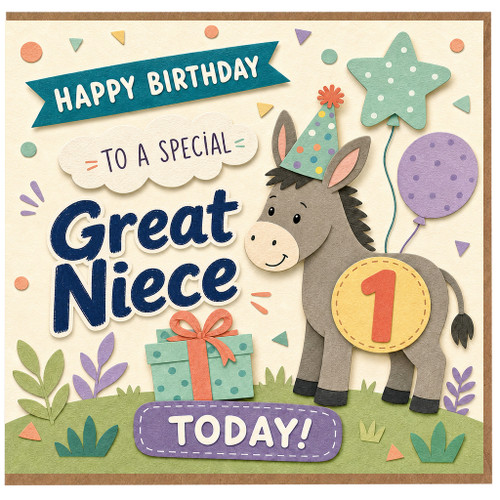 Great Niece 1st Birthday Card