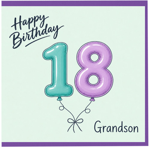 18th Birthday Card for Grandson