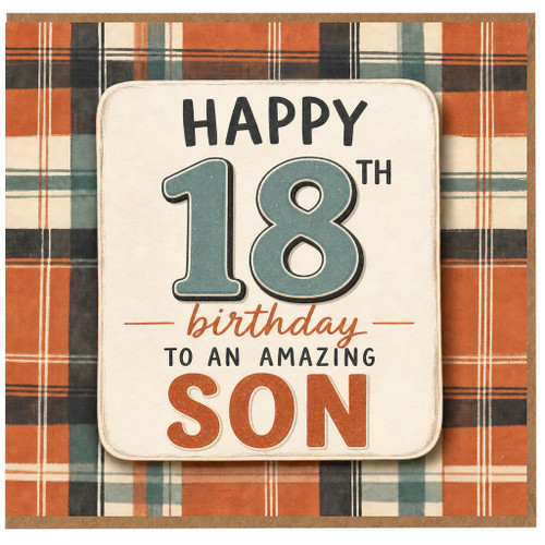 18th Birthday Card for Son, Happy 18th Birthday to an Amazing Son Card