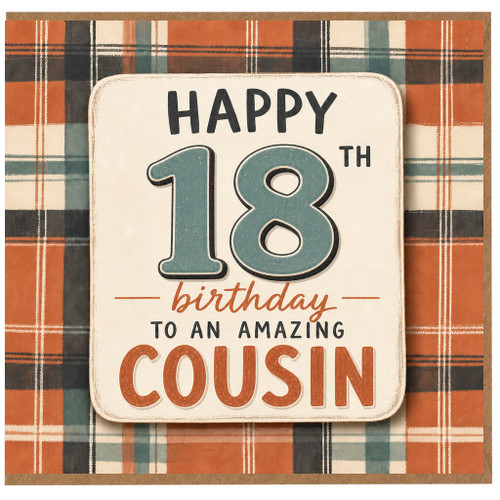 18th Birthday Card for Cousin, Happy 18th Birthday to an Amazing Cousin Card