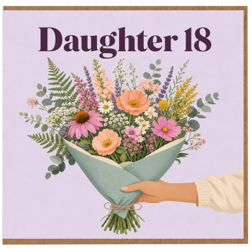 Daughter 18th Birthday Card, Floral Bouquet Design