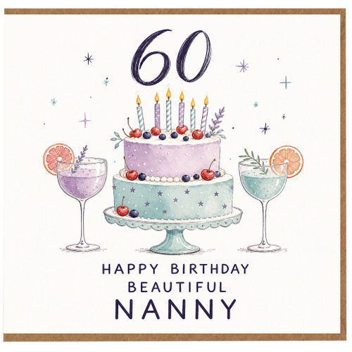 Nanny 60th Birthday Card, for Nanny