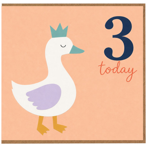 na 3rd Birthday Card, Cute Duck 3 Today Card