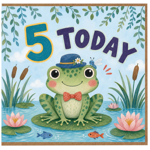 na 5th Birthday Card, Cute Frog Today Card