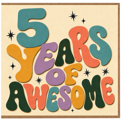 5th Birthday Card, 5 Years of Awesome Card