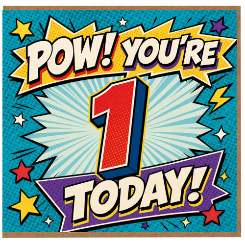 1st Birthday Card, Pow! You're 1 Today!