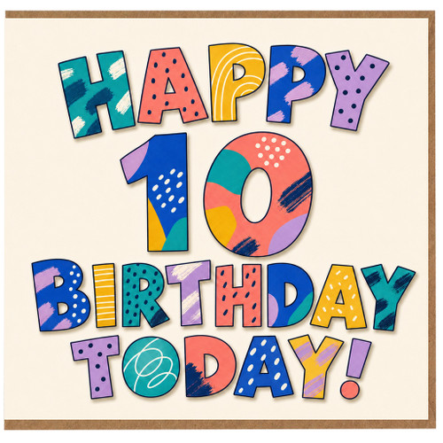 10th Birthday Card, Happy 10 Birthday Today