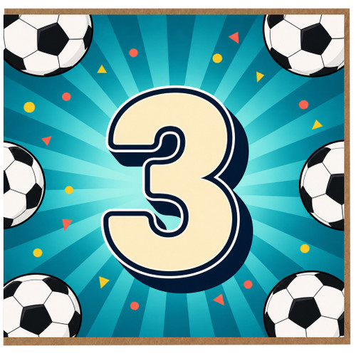 3rd Birthday Card, Soccer Ball Design