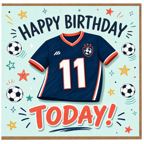 11th Birthday Card, Football Shirt Design, Happy Birthday Today