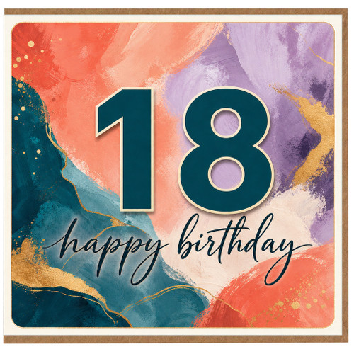 18th Birthday Card, Happy Birthday Card