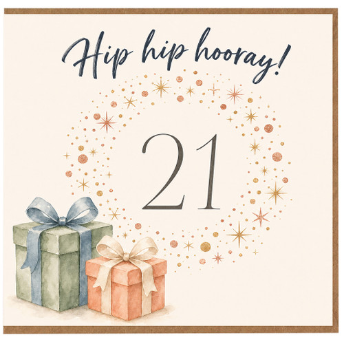 21st Birthday Card, Hip Hip Hooray