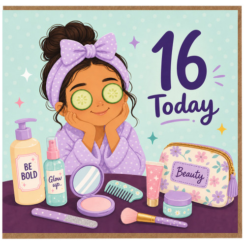 na 16th Birthday Card, 16 Today Spa Beauty Card