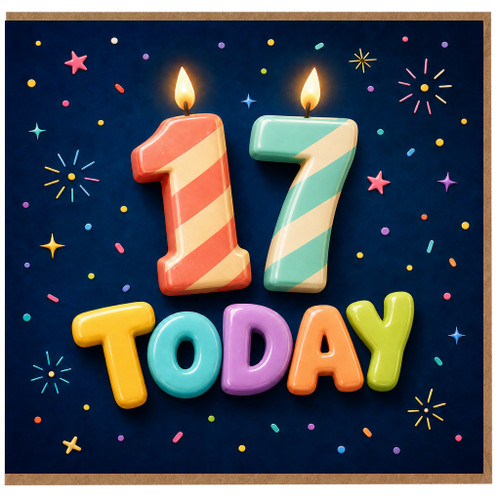 17th Birthday Card, 17 Today Birthday Card