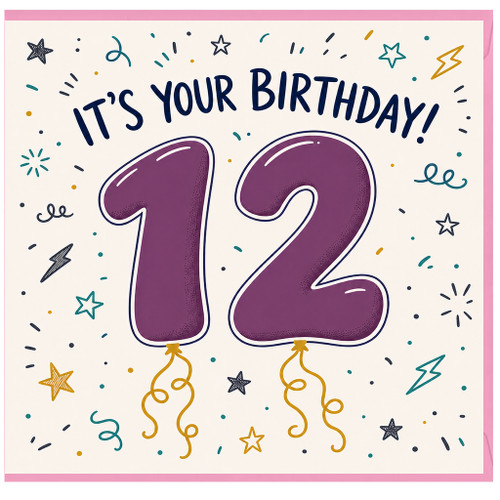 12th Birthday Card, It’s Your Birthday 12 Year Old Birthday Card