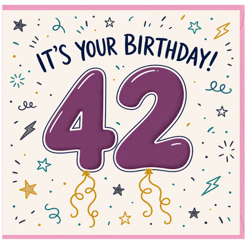 42nd Birthday Card, It's Your Birthday 42 Birthday Card