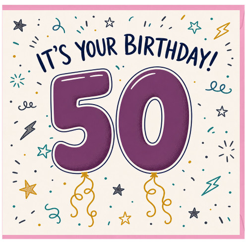 50th Birthday Card, It's Your Birthday 50 Card
